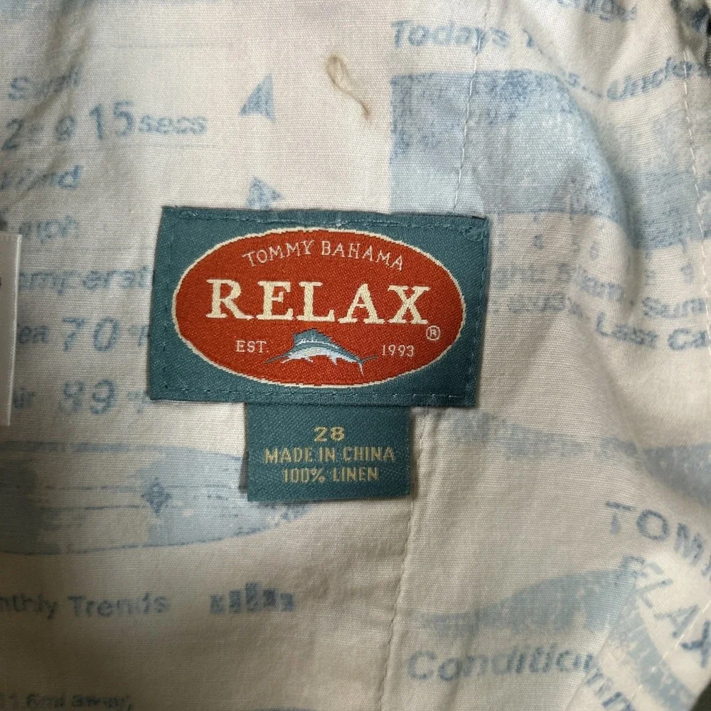 Tommy Bahama Relax Shorts Men's 28 Plaid 100% Linen Breathable Summer Resort